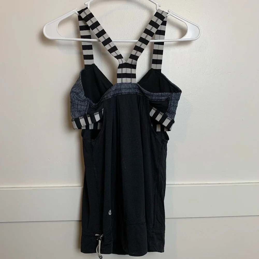Lululemon Black & White Rest Less Tank Top